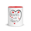 Hearts With River Logo Mug with Red Inside - Image 2