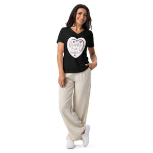 Hearts with River Women’s relaxed v-neck t-shirt