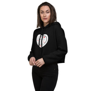 Hearts With River Logo - Women's Crop Hoodie