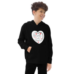 Hearts With River Logo - Kids fleece hoodie
