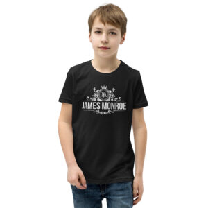 James Monroe Silver Logo - Youth Short Sleeve T-Shirt Black