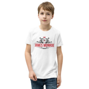 James Monroe Silver Logo - Youth Short Sleeve T-Shirt White
